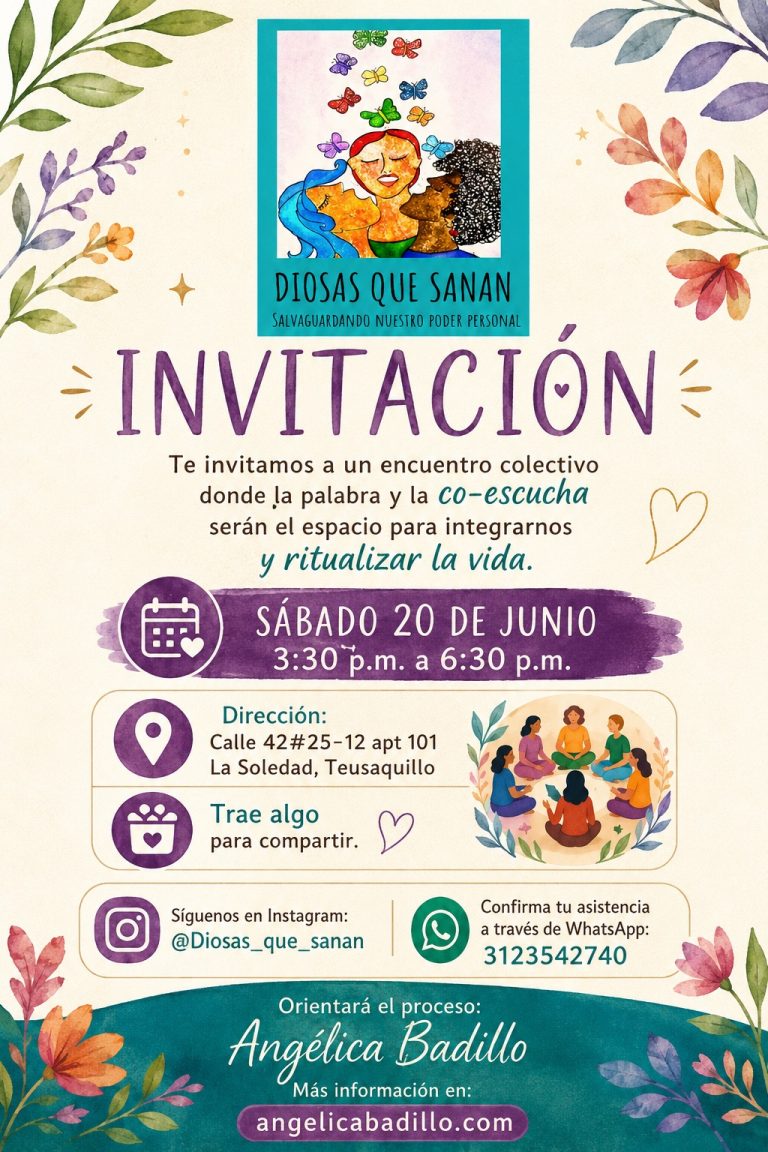 Diosas que Sanan: Invitación evento